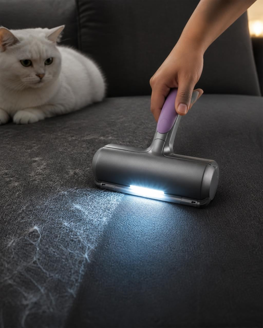 Rodillo Quita Pelos con Luz LED – Limpieza Precisa para Dueños de Mascotas